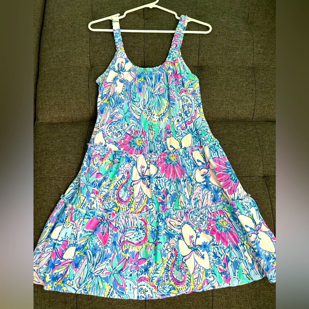 Lilly Pulitzer Loro Pink Blue Dress